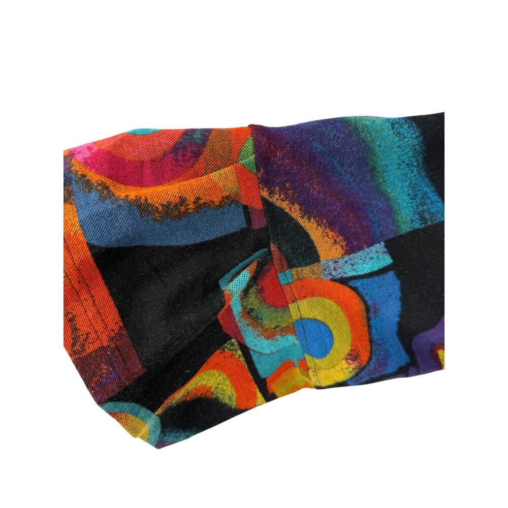 Ali Miles Vibrant Abstract Geometric Button Up Shirt SZ 3X Art to Wear Pop Art - Picture 8 of 10